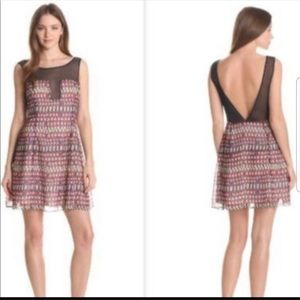 Mara Hoffman Poly Chiffon Stripe Red Combo Dress 8